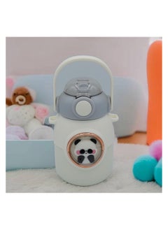 Generic Cute Thermos Water Bottle with Straw Cute 700 ML Vacuum Insulated Bottles Cartoon Panda Kitty Bear Fox 3D Leakproof Stainless Steel for Boys Girls  - Image 4