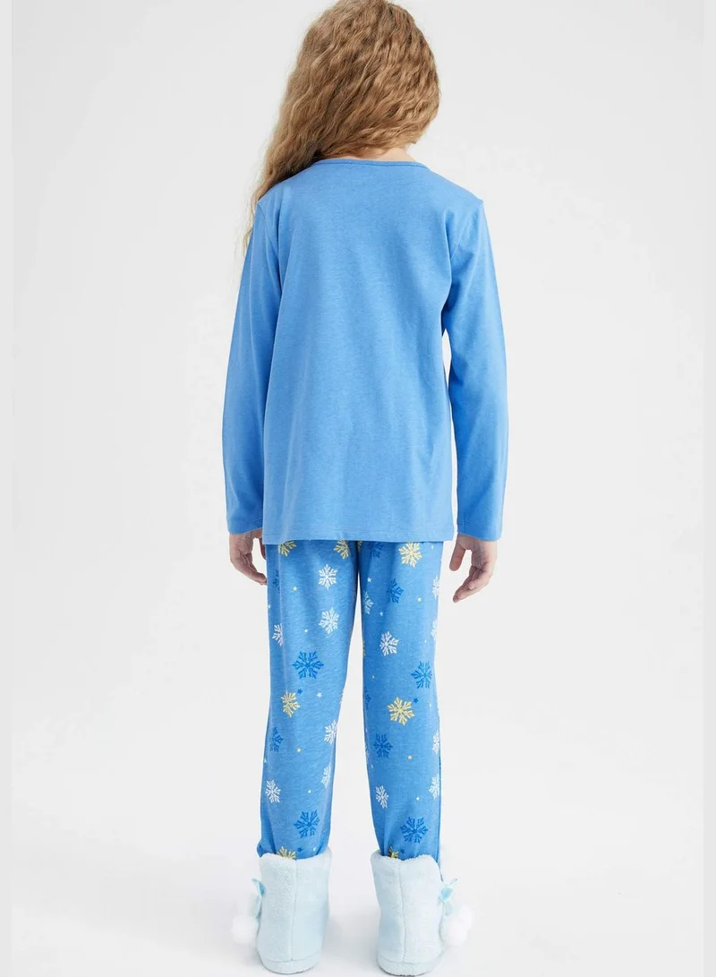 ديفاكتو 2 Pack Girl Frozen Licenced Long Sleeve Knitted Pyjamas