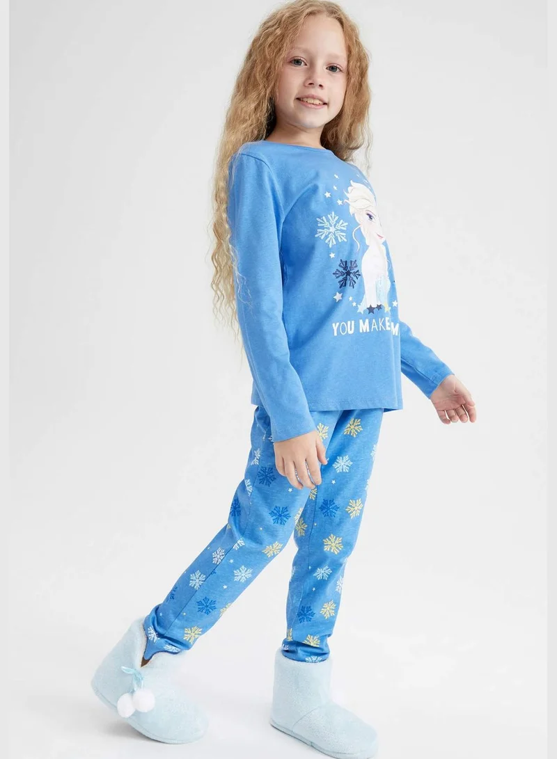 ديفاكتو 2 Pack Girl Frozen Licenced Long Sleeve Knitted Pyjamas