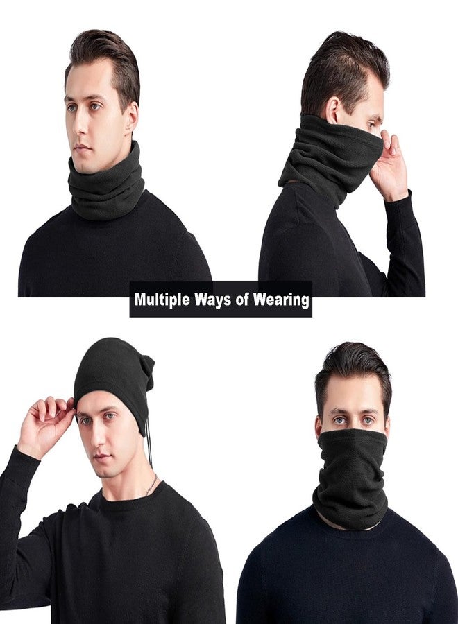 Wheebo 12 Pieces Fleece Neck Warmer For Men Women Winter Neck Gaiter Windproof Face Covering(Black) - Image 4