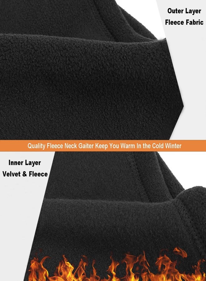 Wheebo 12 Pieces Fleece Neck Warmer For Men Women Winter Neck Gaiter Windproof Face Covering(Black) - Image 3