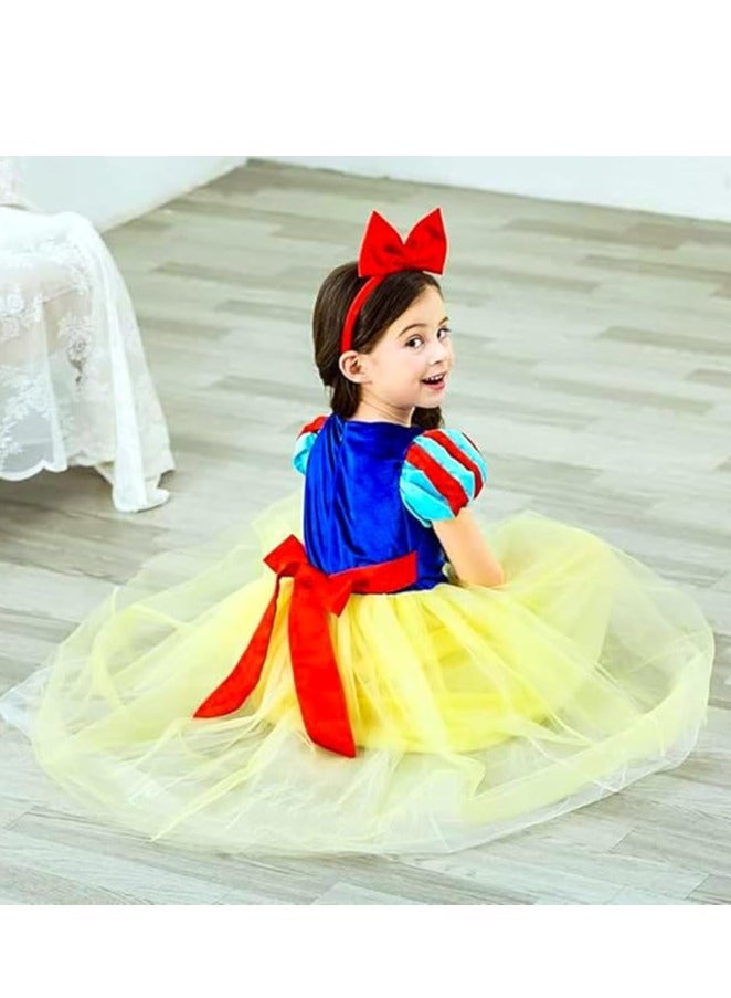 UKR Kids Snow White Princess Dress – Fairytale Storybook Costume for Girls 3-5 (110 cm) | Perfect for World Book Day & Halloween | Enchanted Princess Dress for Toddlers - Image 3