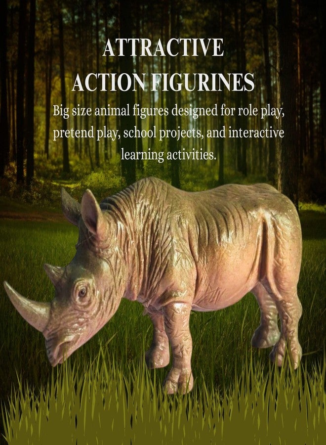 Mallexo Big Size Realistic 6 PCS Wild Jungle Animals Toys for Kids 3+ | Attractive Forest Zoo Animal Toys Action Figures Playset for Boys and Girls Birthday Gifts for Children Education & Decor Items - Image 5