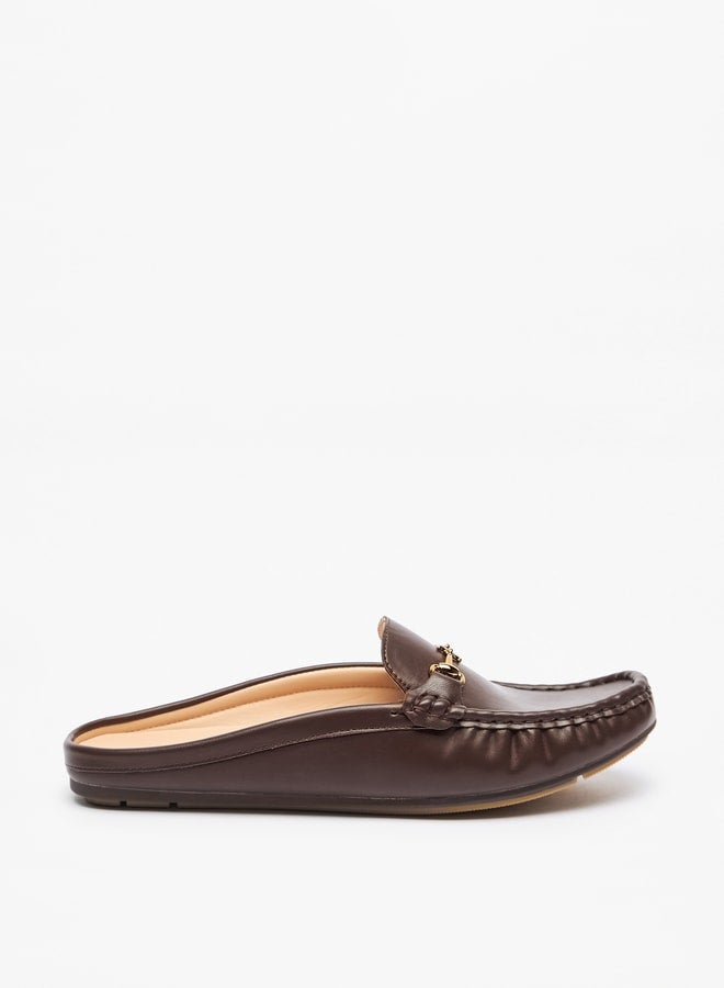 Flora Bella By Shoexpress Solid Slip-On Mules with Metal Accent  - Image 3