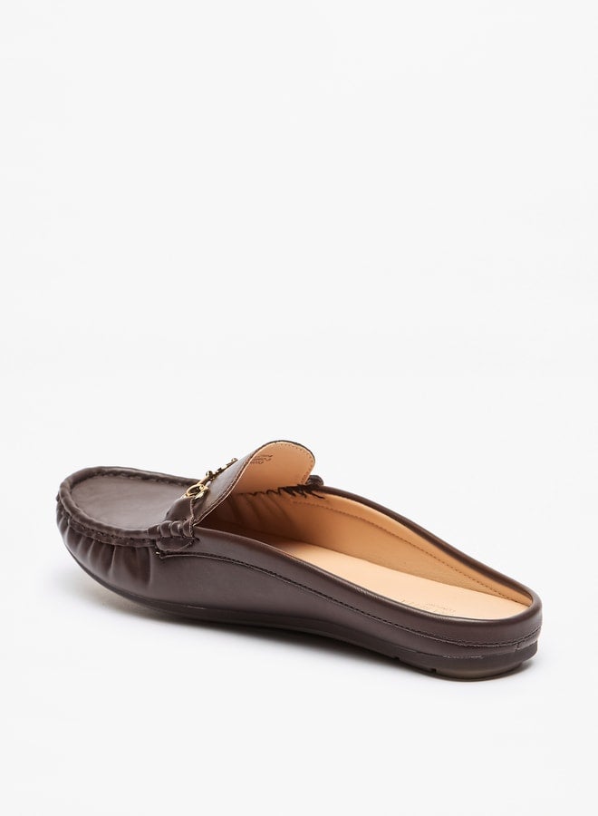 Flora Bella By Shoexpress Solid Slip-On Mules with Metal Accent  - Image 2