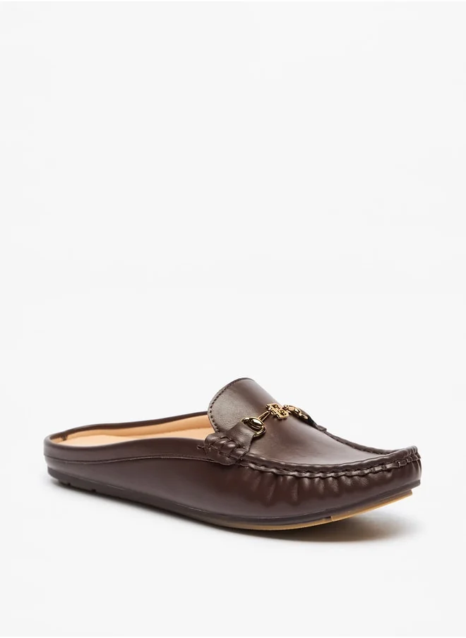 فلورا بيلا من شو إكسبرس Solid Slip-On Mules with Metal Accent