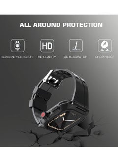 KASTWAVE Waterproof Case for Apple Watch Series 7 45mm, 360 Full-Body Protective Case with Screen Protector, Shockproof Dustproof Waterproof Case for Apple Watch 45mm Series 7, Black  - Image 3
