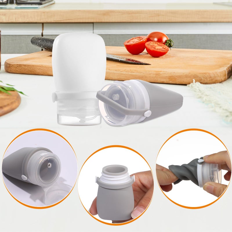RONRONS 4 Pack 1oz TSA Approved Leakproof Silicone Travel Squeeze Bottles for Toiletries, Shampoo, Salad Dressing, Travel Essentials - Image 4