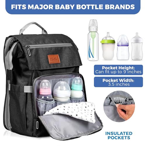 PILLANI Baby Diaper Bag Backpack - Large Bag for Boys & Girls, Waterproof Diaper Backpack - Travel Diaper Bags w/Changing Pad, Baby Registry Search & Shower Gifts - Essentials Must Haves Newborn Stuff - Image 4
