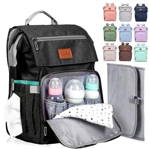 PILLANI Baby Diaper Bag Backpack - Large Bag for Boys & Girls, Waterproof Diaper Backpack - Travel Diaper Bags w/Changing Pad, Baby Registry Search & Shower Gifts - Essentials Must Haves Newborn Stuff - Image 1