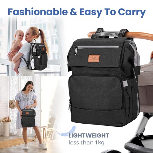 PILLANI Baby Diaper Bag Backpack - Large Bag for Boys & Girls, Waterproof Diaper Backpack - Travel Diaper Bags w/Changing Pad, Baby Registry Search & Shower Gifts - Essentials Must Haves Newborn Stuff - Image 5