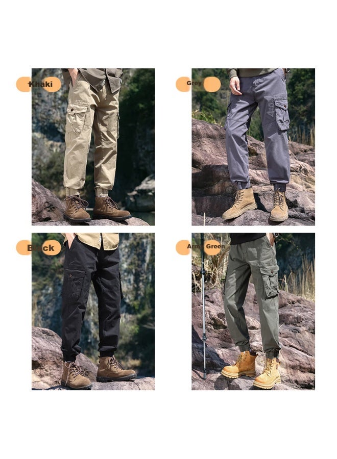 Eastern Camel Casual Pants For Men, Summer Sports Multi-pocket Outdoor Cargo Pants, Men's Tapered Long Trousers, Gray, Size L - Image 2