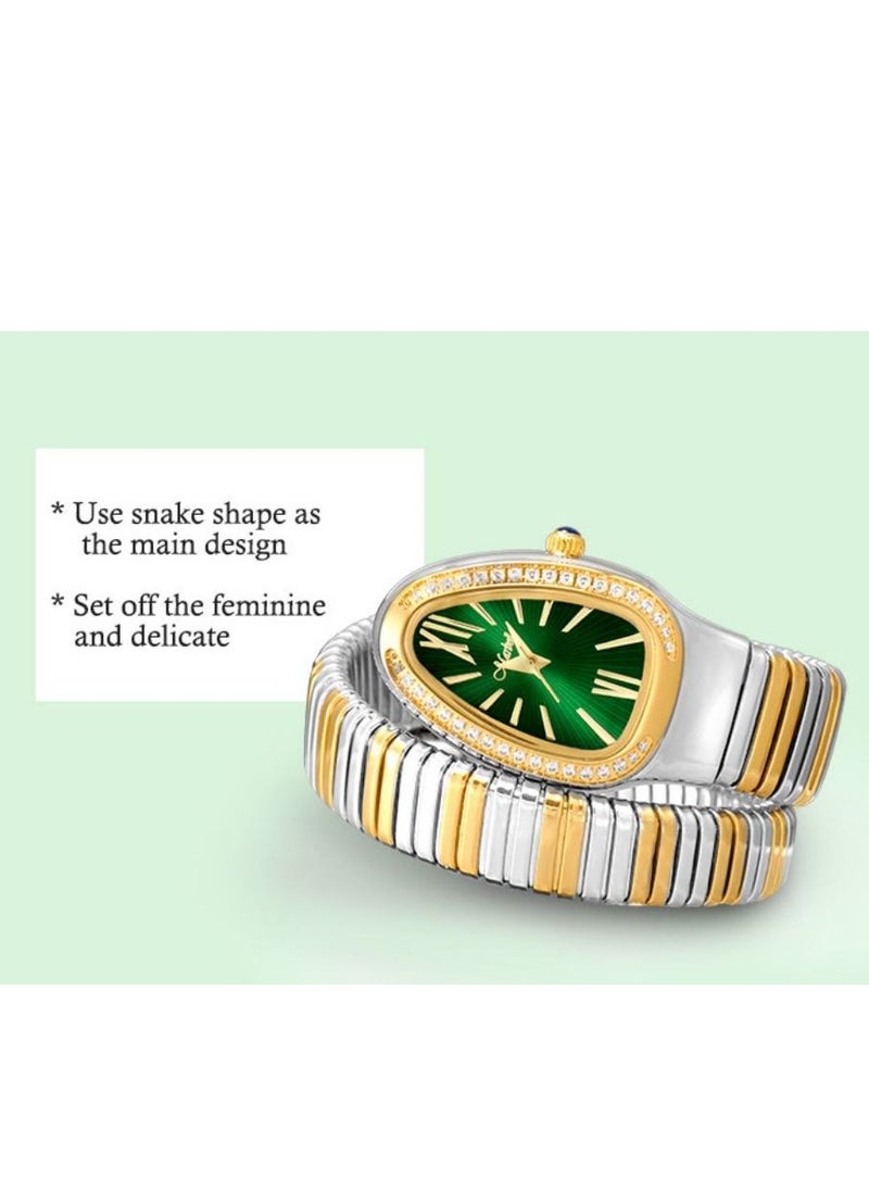 MISS FOX - Luxury Silver Snake Watches Women Fashion Brands MISSFOX Diamond Quartz WristWatch Waterproof AAA Clock Lady Hot Gift - Image 1