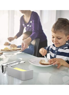 KASTWAVE Butter Dish with Lid and Knife,Airtight Butter Container Covered Butter Dish for Countertop or Fridge,ABS Plastic Butter Dishes  Dishwasher Safe, Plastic Butter Holder Tray (White)  - Image 4