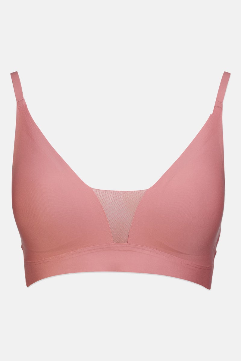 bebe Women Plain Lightly Padded Bra, Mauve - Image 2