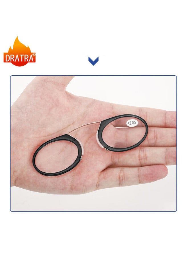 Dratra Hd Presbyopic Glasses Compact Portable Unisex Ultra-Light Elderly Eyeglasses Fashion Nose Bridge Glasses Wear-Resistant Comfortable