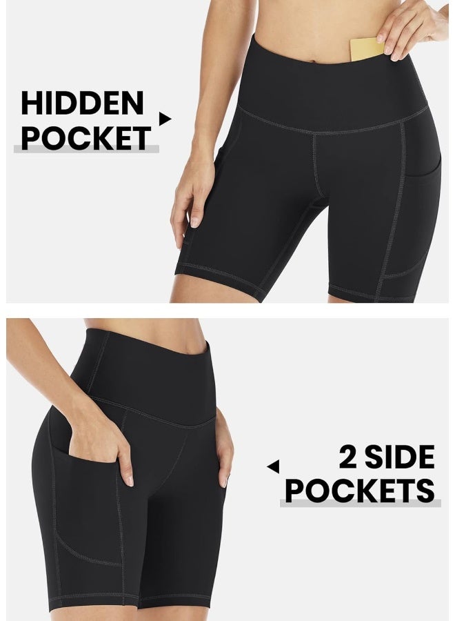 IUGA IUGA Cycling Shorts Women High Waisted Tummy Control Gym Shorts for Women with Pockets Workout Sport Yoga Running Shorts  - Image 4