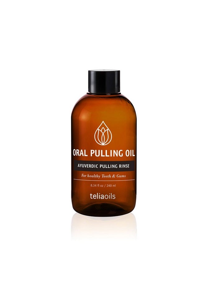 teliaoils - Coconut Pulling Oil (8.34 Fl Oz / 240 Ml) For Mouth, Gums, Tooth - Ayurvedic Dental Mouthwash For Oral Health, Detoxification, Bad Breath - Whitens Teeth & Freshens Breath - Mint Flavor - Image 1