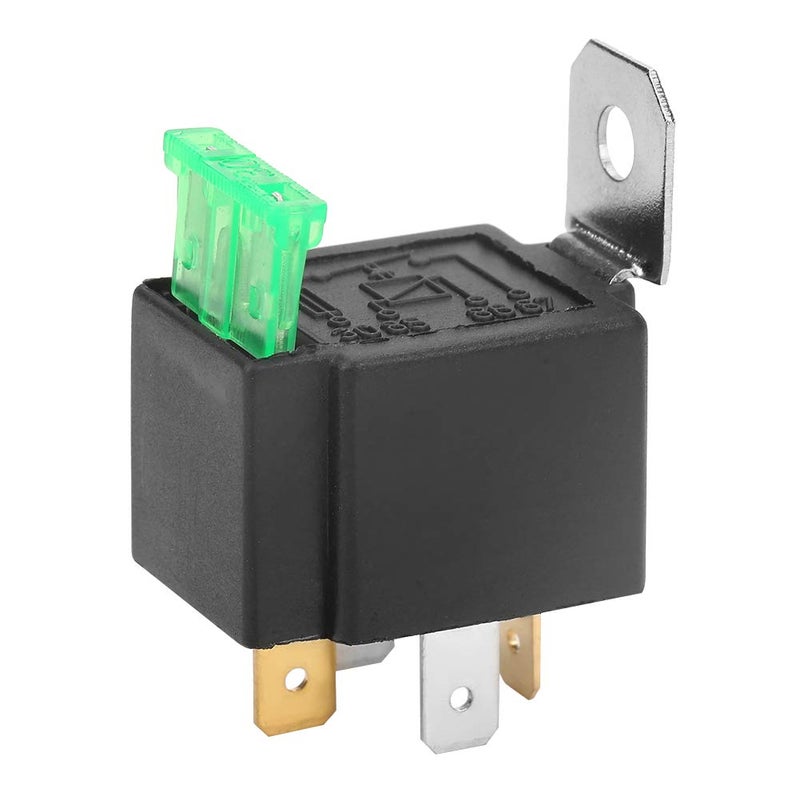12V 30A DC 4 Pin Normally Open Car Relay with Fuse and Bracket Black - Image 5