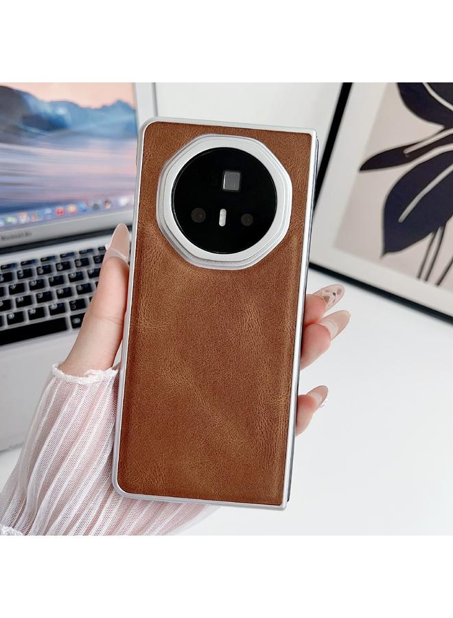 The Bros Phone Case For Honor Magic V3 Metallic Paint Skin Feel Leather Phone Phone Case - Image 2