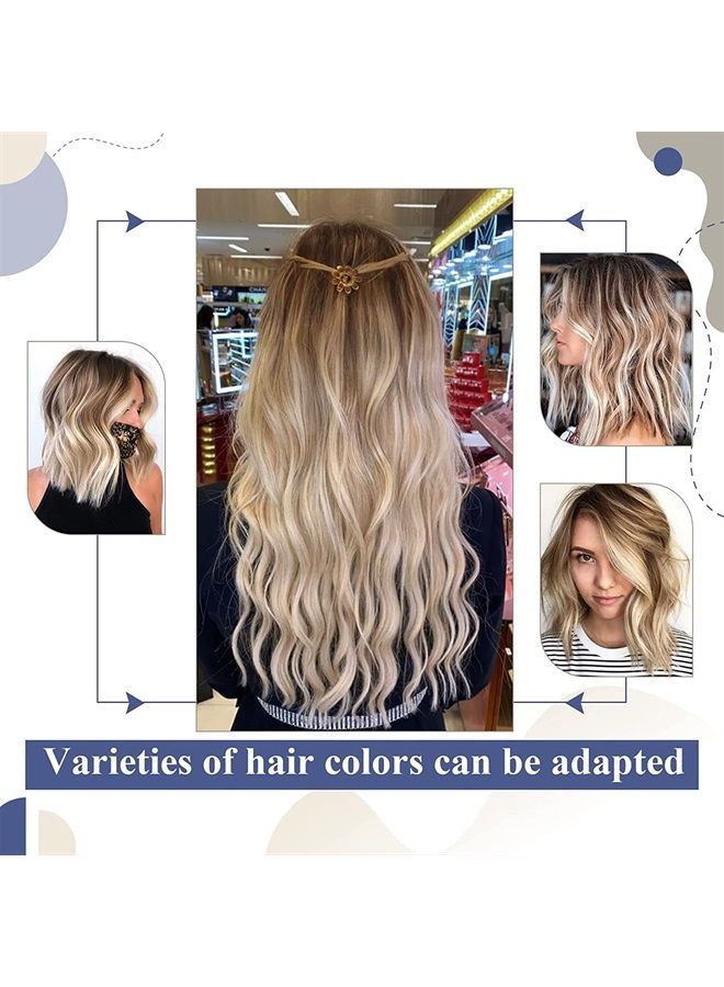 LaaVoo Balayage Tape in Hair Extensions Ombre 18 inch Light Brown to Ash Blonde Mix Platinum Blonde Hair Extensions Tape in Real Human Hair Salon Quality 20pcs 50g - Image 5