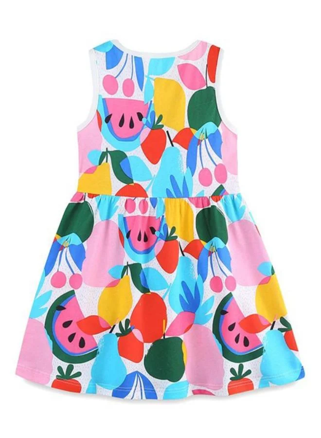 يونيكي Multicolour A-Line Crew Neck Printed Dress