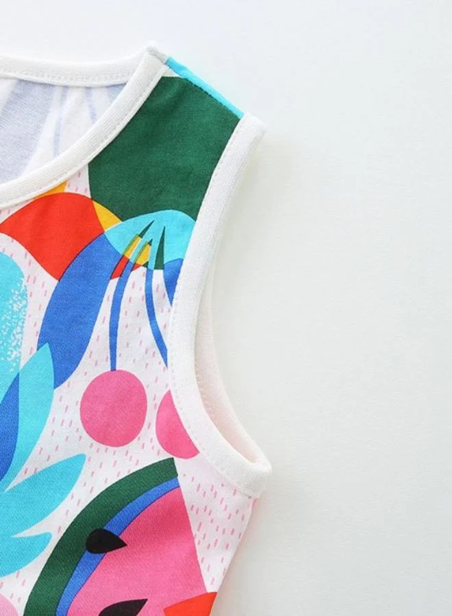 يونيكي Multicolour A-Line Crew Neck Printed Dress