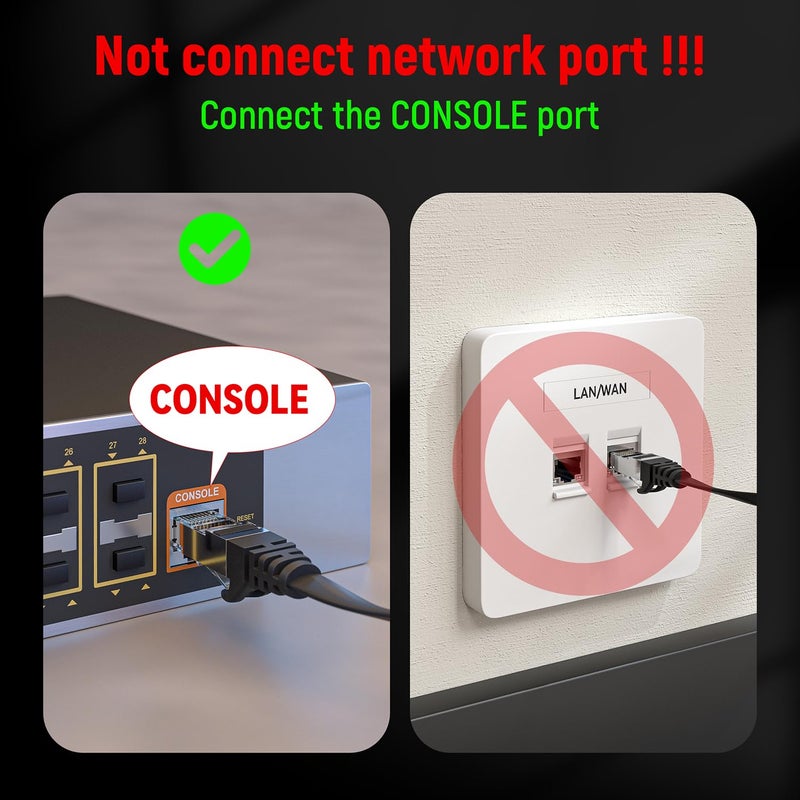 OIKWAN كابل وحدة تحكم USB كابل تسلسلي UART ملحق أساسي متوافق مع Cisco و NETGEAR و Ubiquity و LINKSYS والموجهات/المفاتيح لأجهزة الكمبيوتر المحمولة في Windows و Mac و Linux (أسود، 10 أقدام) - Image 2