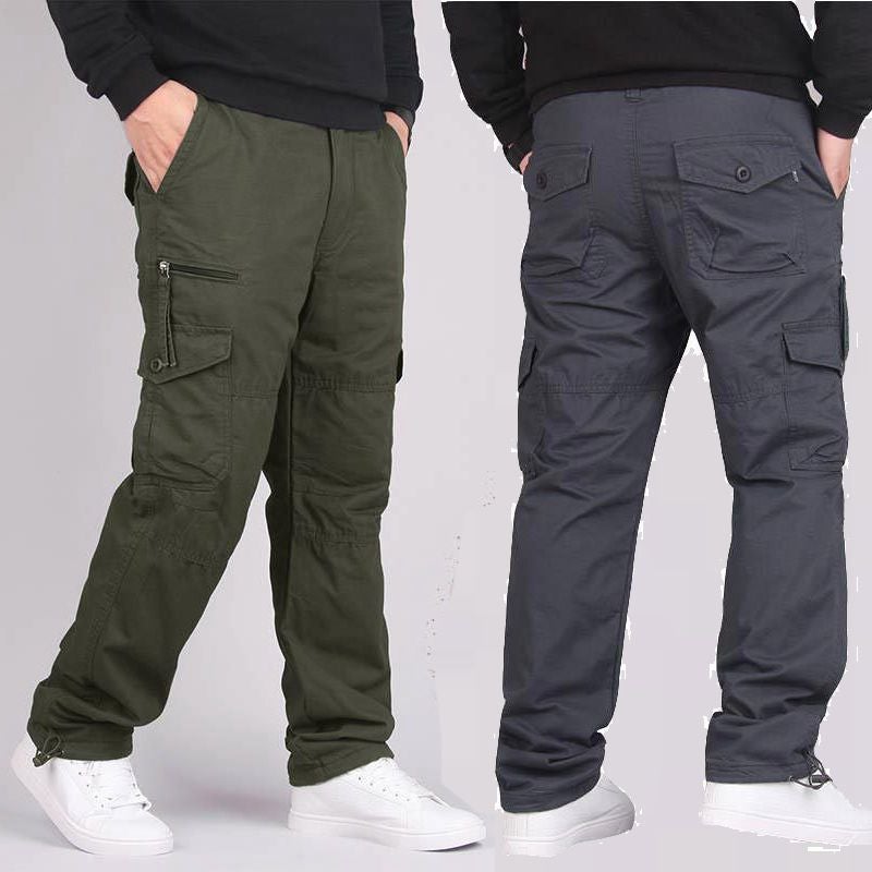 Men's Casual Cargo Pants Straight Leg Loose Multi-pocket - Image 1