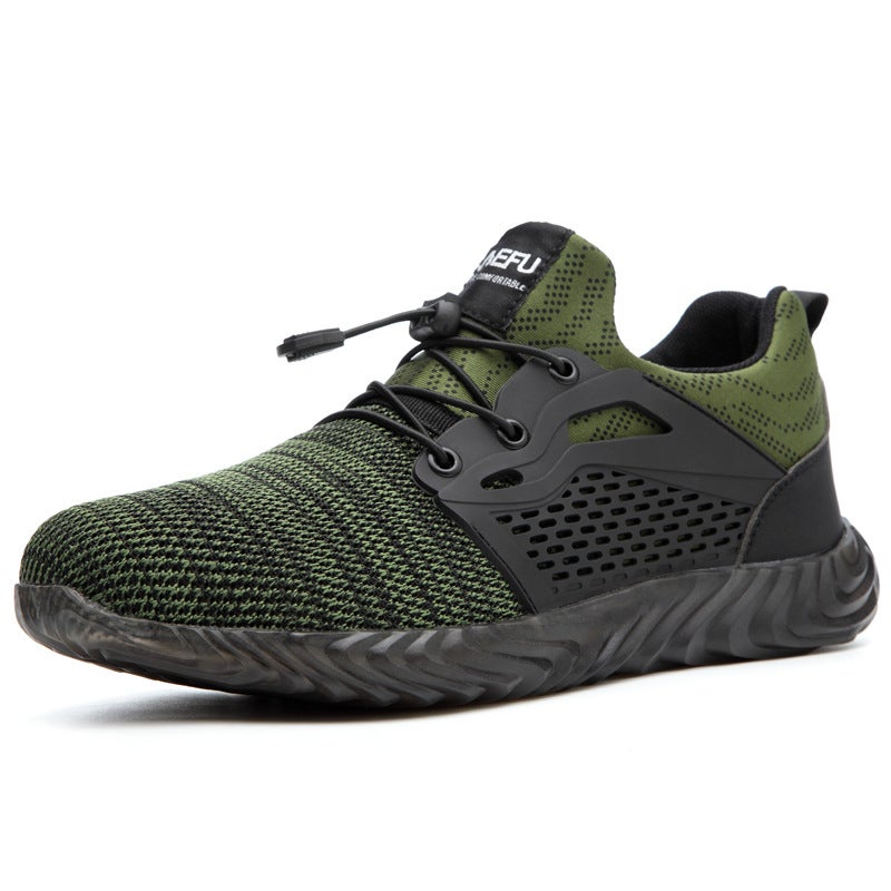 New cross-border Jiefu labor insurance shoes light and breathable electrical insulation steel head anti-smashing anti-piercing work safety shoes 830-3 Green 43 830-3 Green low help ladle head - Image 1