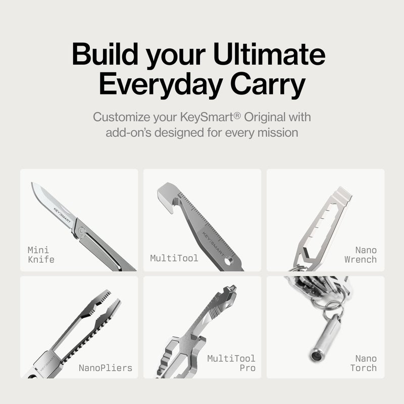 key smart KeySmart Original Key Holder - Compact Key Organizer for Key Chain, Minimalist Clutter-Free EDC Keychains Key Ring, Carbon Fiber 3k, 14 Keys - Image 5