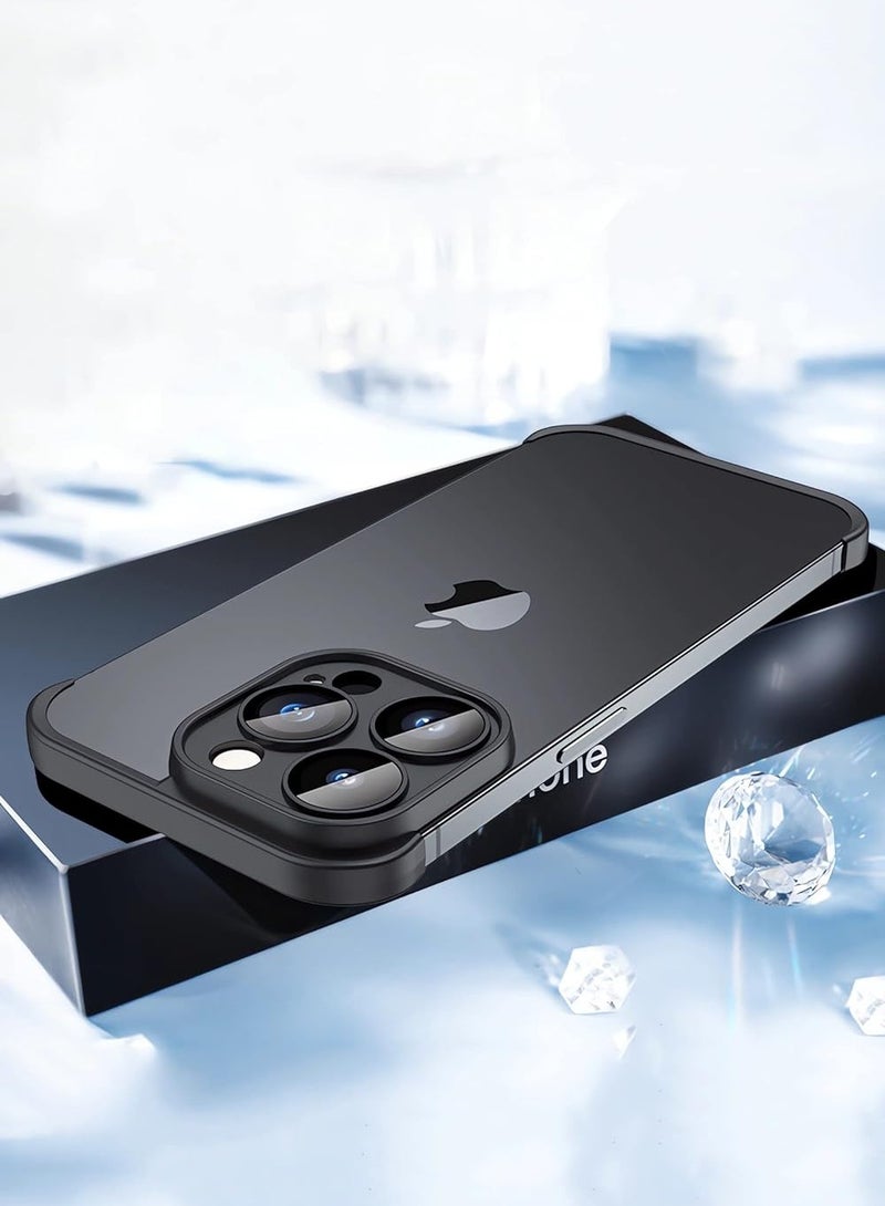 KASTWAVE iPhone Case TPU Bumper, Compatible for iPhone 15 Pro Case with Thin Lens Protection Case, Frameless Four Corner Fall Protection Mat, Slim Shockproof Soft TPU Silicone Cover, 1Pcs, Black - Image 2