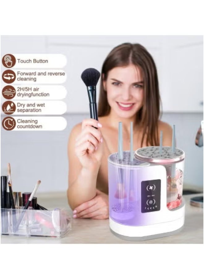 JAJEEK Electric Makeup Brush Cleaner Machine – 3-in-1 Automatic Makeup Brush Cleaner & Dryer – Fast Deep Cleaning with Adjustable 2H & 5H Timer – Upgraded Air-Drying Technology – Suitable for All Brush Sizes – Deep Clean, Dry & Sanitize for Flawless Makeup Results - Image 2