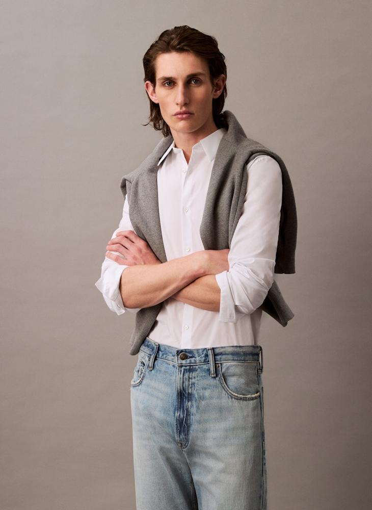 CALVIN KLEIN Slim Stretch Cotton Shirt - Image 1