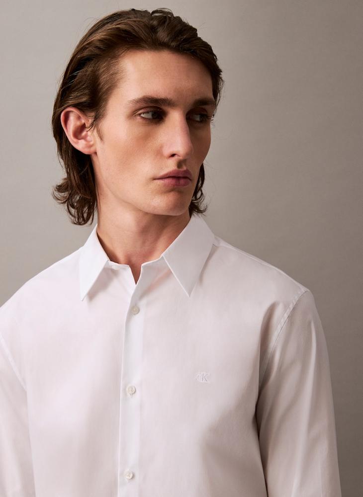 CALVIN KLEIN Slim Stretch Cotton Shirt - Image 3