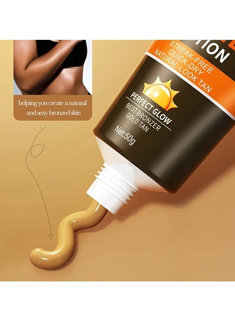 SADOER 50g Luxury Antique Bronze Black Cream Self Tanning Lotion - Natural-Looking, Sunless, Moisturizing, and Easy to Apply for Fair to Medium Skin Tone - Suitable for Body and Facial, Paraben-Free, Cruelty-Free, and Vegan-Friendly - Image 4