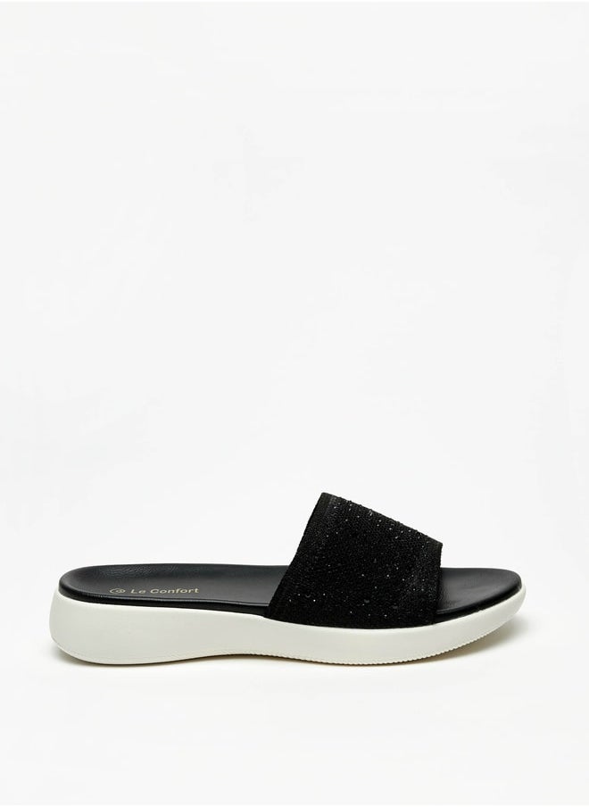 Le Confort - Women's Embellished Slip-On Flatform Sandals - Image 1