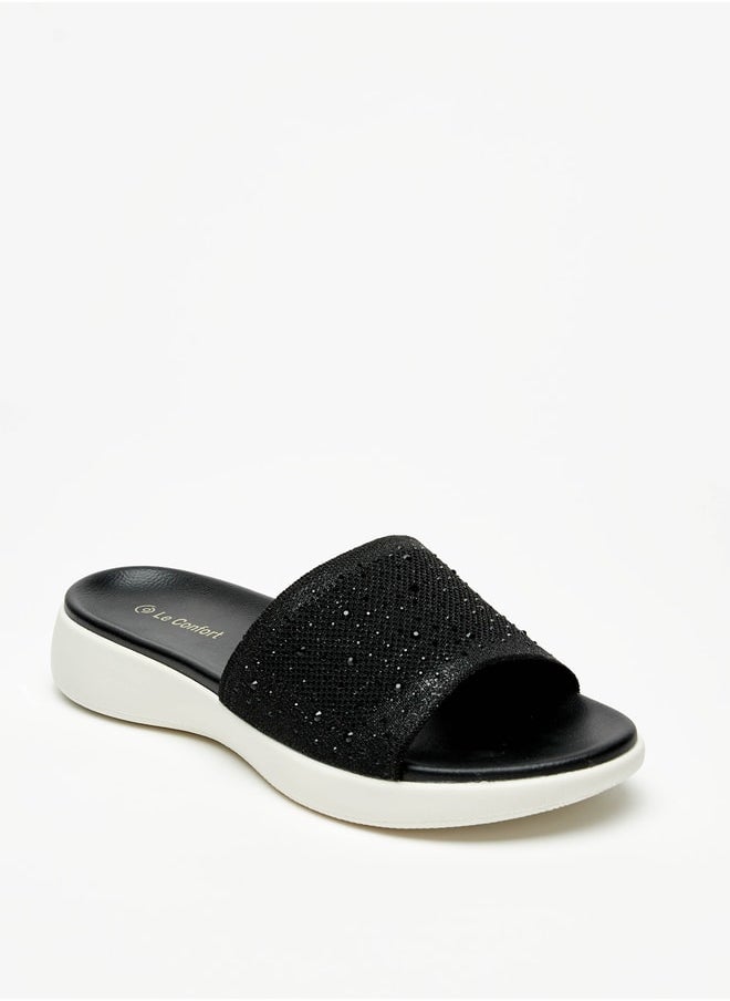 Le Confort - Women's Embellished Slip-On Flatform Sandals - Image 1