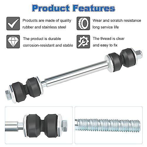 VANJING 2PCS Front Sway Bar End Links Front Suspension Kit Compatible with 1988-2019 Chevy Silverado 1500/2500 Avalanche Tahoe Cadillac GMC Sierra Hummer Replacement for K80631 Sway Bar Links - Image 5