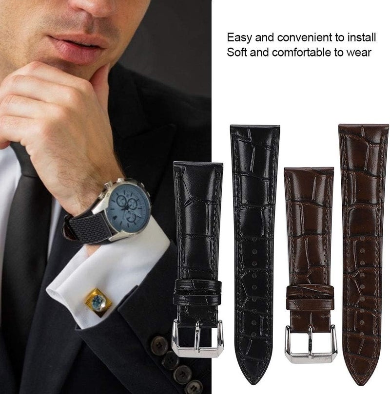 كلاراكو حزام ساعة، حزام ساعة عالمي رفيع للغاية من الجلد للجنسين مزود بإبزيم دبوس، حزام ساعة بديل - Image 2