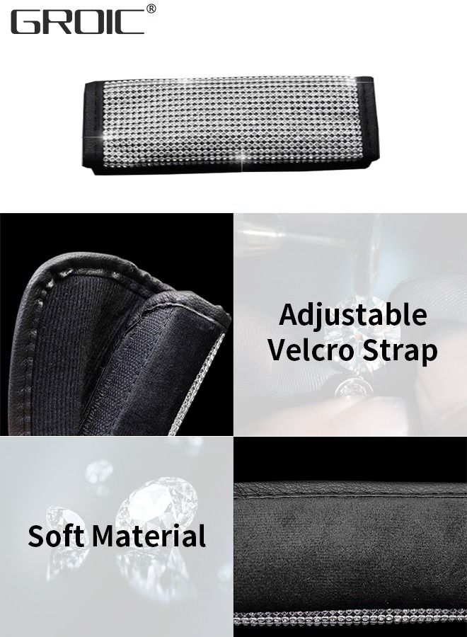 GROIC 2-Pack Seat Belt Shoulder Pad,Microfiber Leather Crystal Diamond Seat Belt Covers, Seat Belt Adjuster for Adults Helps Protect Your Neck and Shoulder,Bling Car Accessories  - Image 5