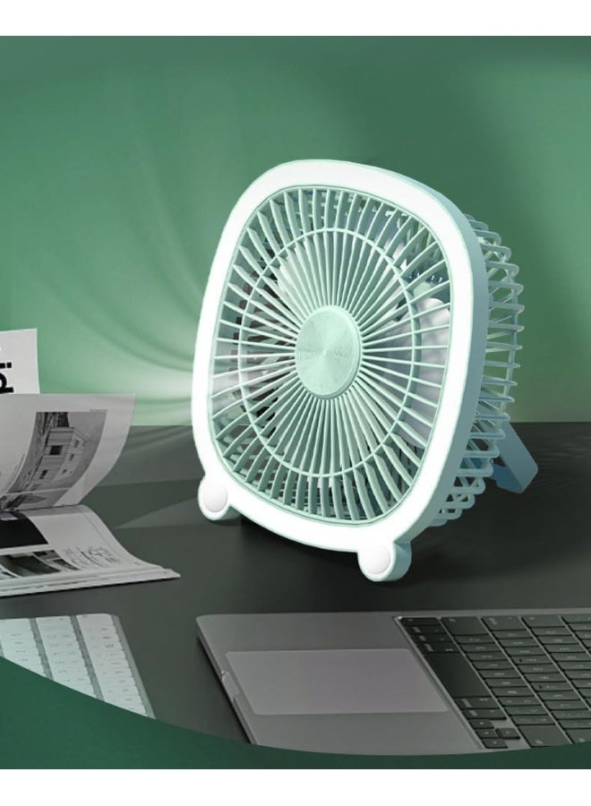 melfi Multicolor Portable Rechargeable Desktop  Fan With Led Light  - Image 2