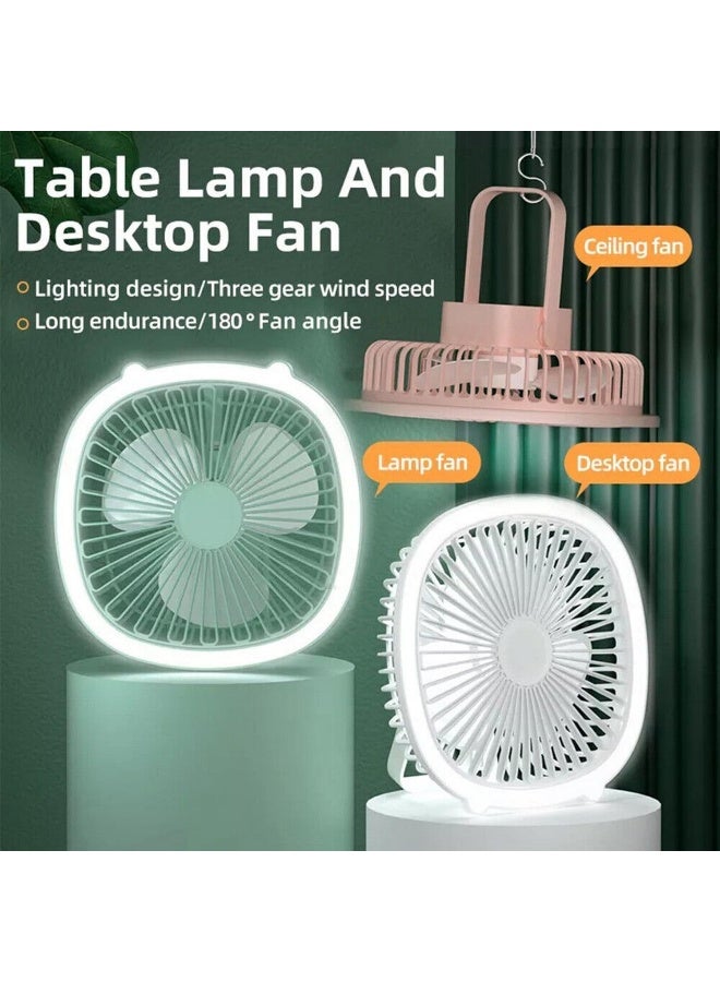 melfi Multicolor Portable Rechargeable Desktop  Fan With Led Light  - Image 4