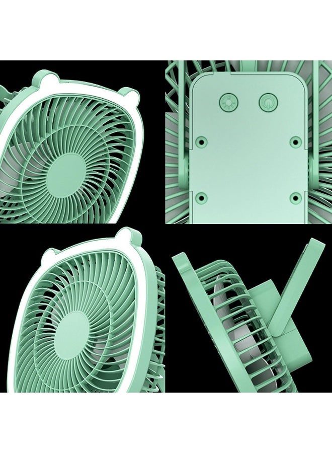 Multicolor Portable Rechargeable Desktop  Fan With Led Light