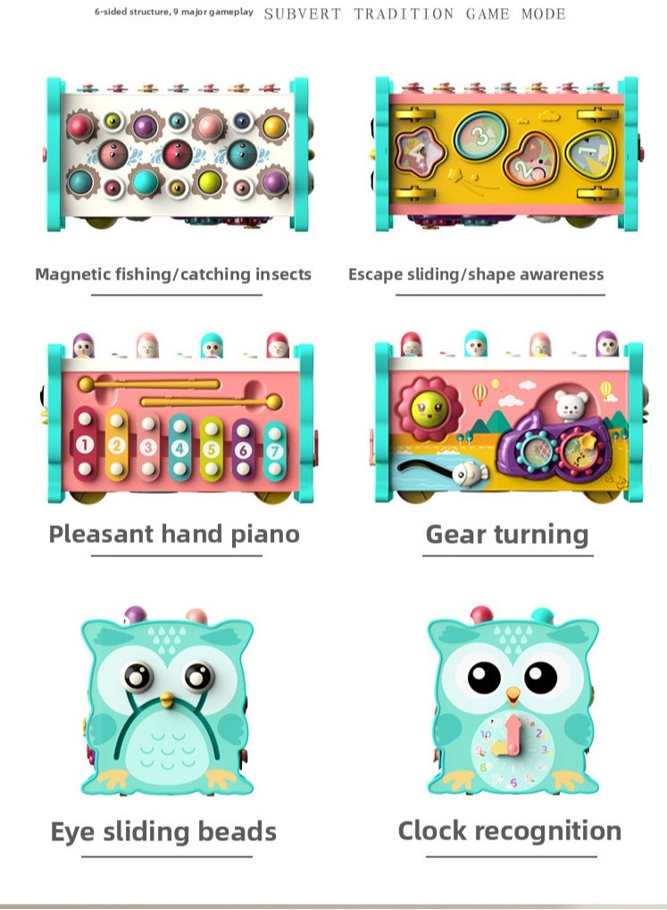 بيبي-إن مكعب تعليمي للأطفال 3 سنوات | هدايا عيد الميلاد مع ألعاب موسيقى وأشكال وألوان لتطوير المهارات - Image 2