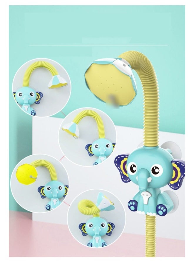 MIXDE - Elephant Bath Toy, Baby Bath Shower Head with Gentle Shower Pressure, Children's Shower Electric Water Sprayer, Angle Adjustment Sprinkler, Punch-free Design, Fun Bathtub Toy, for Babies Aged 3+ in Tub or Sink, BPA Free - Image 1