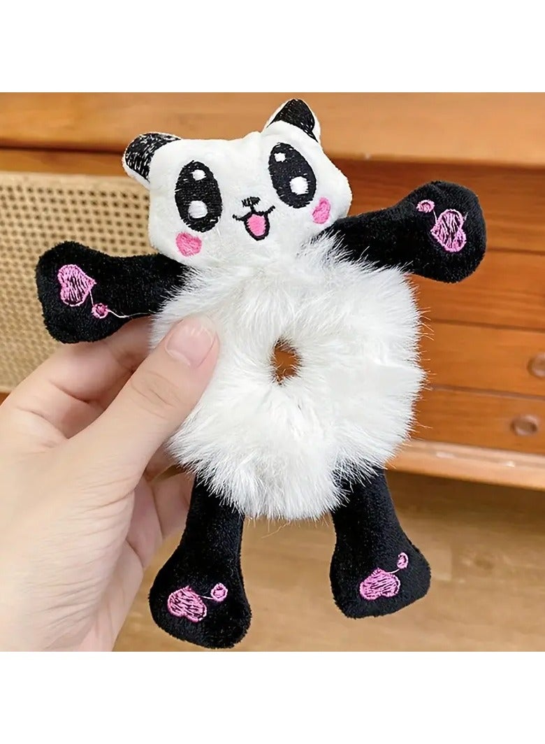 Goolsky Adorable Cartoon Plush Hair Tie for Girls - Perfect for Face Washing & Styling, All-Season Comfort, Hair Clip, Hair Tie - Image 3