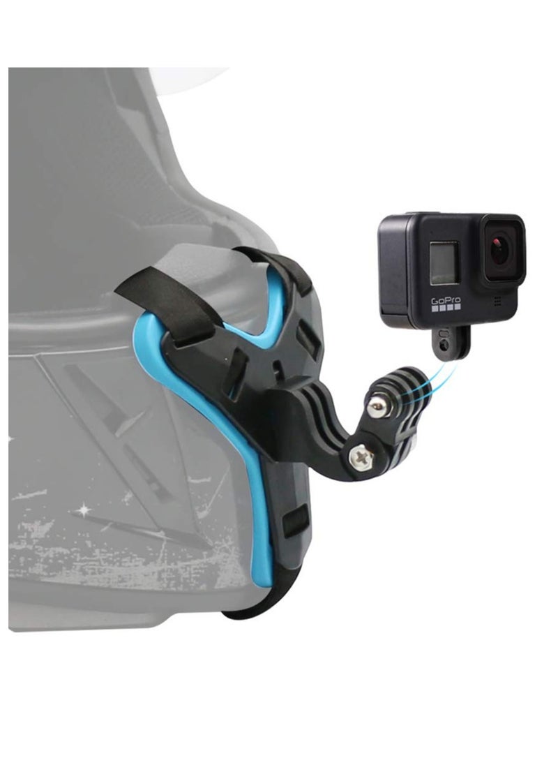 KASTWAVE Motorcycle Helmet Chin Strap Mount for GoPro Hero 9/ 8/ 7/ 6 /5 Black, Session 4, Hero 3, DJI Osmo Action, Insta 360 ONER, AKASO/ Campark/ YI and More  - Image 1