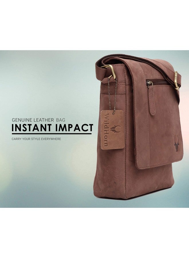 Wildhorn حقيبة ساعي جلدية وايلدهورن للرجال | حقيبة متعددة الاستخدامات عبر الجسم | حقيبة سفر بحزام قابل للتعديل | الأبعاد: الطول - 8 بوصة، الارتفاع - 10.5 بوصة، العرض - 2.75 بوصة - Image 2