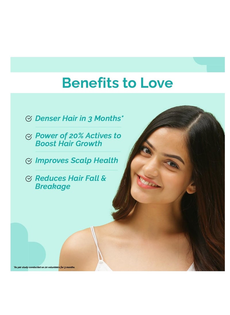 THE derma Co - Hair Growth Serum 20 Percent Actives Peptide Stem Cell 30ml With 9 Percent Foligen Analupe 4 Percent Anagain 3 Percent Copper Peptide 1 Percent Redensy For Hair Growth Reduces Hair Fall 30ML - Image 1